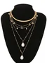 2pcs/set Elegant Imitation Pearl Multilayer Pendant Necklace