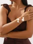 Elegant Asymmetrical Faux Pearl Cuff Bracelet