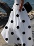 Crew Neck Regular Fit Urban Sleeveless Polka Dots Dress