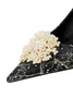 Elegant Imitation Pearl Beaded Hot Drilling Satin Stiletto Heel Pumps