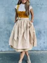 Elegant V Neck Velvet Cap Sleeve Dirndl Dress Three Piece