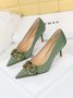 Minimalist Metal Chain Decor Stiletto Heel Pumps