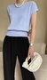 Plain Crew Neck Loose Casual Blouse