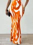 High Elasticity Abstract Elegant Others Tight Sleeveless Maxi Dress