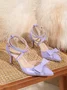 Bowknot Crossover Front Strap Hollow Pumps