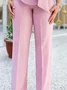 Elegant Regular Fit Plain Straight Long Pants