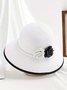 Elegant Imitation Pearl Camellia Handmade Straw Sun Hat