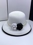 Elegant Imitation Pearl Camellia Handmade Straw Sun Hat