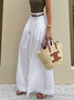 Loose Plain Urban Long Pants Wide leg pants