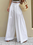 Loose Plain Urban Long Pants Wide leg pants