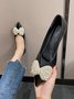Elegant Imitation Pearl Bow Decor Shallow Shoes
