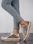 Casual Plaid Quilted Lace-Up Skate Shoes