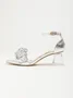 Glamorous Flower Crystal Chunky Heeled Ankle Strap Sandals