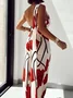 Tight Medium Elasticity Asymmetrical Sleeveless Elegant Floral Maxi Dress