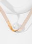 Faux Pearl V-Neck Collar Necklace