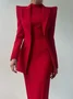 Elegant Lapel Collar Long Sleeve Blazer