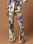 Urban Floral Fashion High Waist Straight Pants