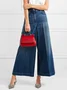 Denim High Waist  Casual Pockets Wide leg Jeans