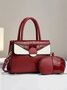 Color Block Stone Embossed Handbag Commuting Crossbody Bag with Coin Purse