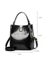 Minimalist Stone Embossed Large Capacity Bucket Bag with Detachable Crossbody Strap