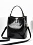 Minimalist Stone Embossed Large Capacity Bucket Bag with Detachable Crossbody Strap