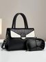 Color Block Stone Embossed Handbag Commuting Crossbody Bag with Coin Purse