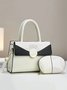 Color Block Stone Embossed Handbag Commuting Crossbody Bag with Coin Purse