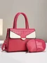 Color Block Stone Embossed Handbag Commuting Crossbody Bag with Coin Purse