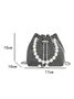 Sparkling Rhinestone Imitation Pearl Handle Bucket Bag Metal Chain Crossbody Bag