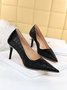 Minimalist Embossed Rivet Stiletto Heel Pumps