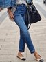 Plain Regular Fit Denim Casual Jeans