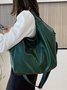 Minimalist Large Capacity Soft Tote Bag with Crossbody Strap