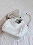 Minimalist Large Capacity Soft Tote Bag with Crossbody Strap