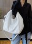 Minimalist Large Capacity Soft Tote Bag with Crossbody Strap