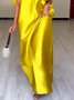 Loose V Neck Elegant Plain Long Dress