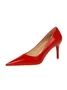 Minimalist Imitation Patent Leather Stiletto Heel Pumps