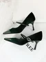 Elegant Velvet Paneled Adjustable Buckle Mary Jane Pumps