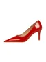 Minimalist Imitation Patent Leather Stiletto Heel Pumps