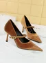 Elegant Velvet Paneled Adjustable Buckle Mary Jane Pumps