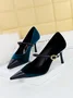 Elegant Velvet Paneled Adjustable Buckle Mary Jane Pumps