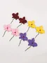 1pair Exaggerated Metal Flower Earrings