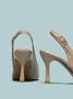 Minimalist Knot Front Stiletto Heel Slingback Pumps