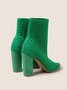 Minimalist Peep Toe Chunky Heel Elastic Sock Boots