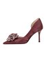 Elegant Applique Stiletto Heel D'Orsay Pumps