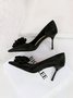 Elegant Applique Stiletto Heel D'Orsay Pumps