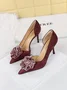 Elegant Applique Stiletto Heel D'Orsay Pumps