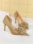 Elegant Applique Stiletto Heel D'Orsay Pumps