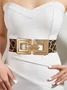 Geometric Hollow Out Metal Buckle Stretch Girdle