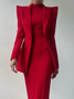 Plus Size Long Sleeve Lapel Collar Urban Blazer