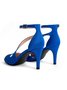 Glamorous Cut Out Satin Stiletto Heel Peep-Toe Sandals